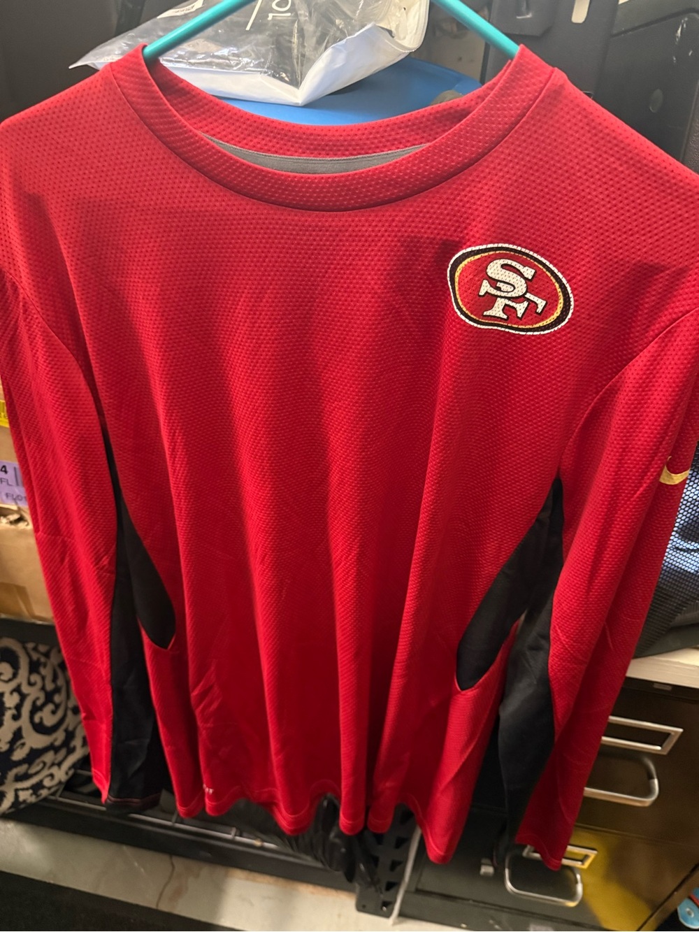 Nike Red Men's Performance Top with Black Trim